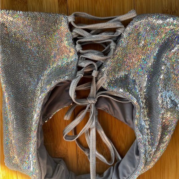 Dolls Kill Club Exx Kinetic Feel Sequin Booty Shorts - Picture 3 of 7